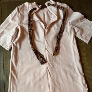 FP Movement by Free People West Hill B Pink Dress with pockets Leopard Print Tie
